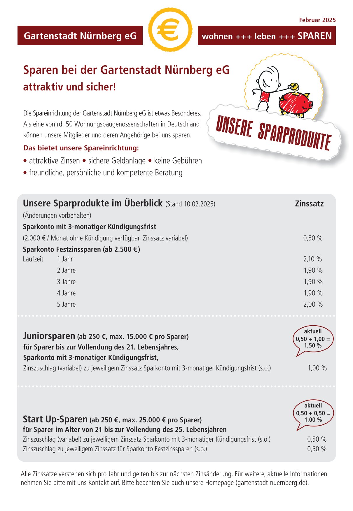 Sparen bei Gartenstadt, Unsere Sparprodukte in der Übersicht